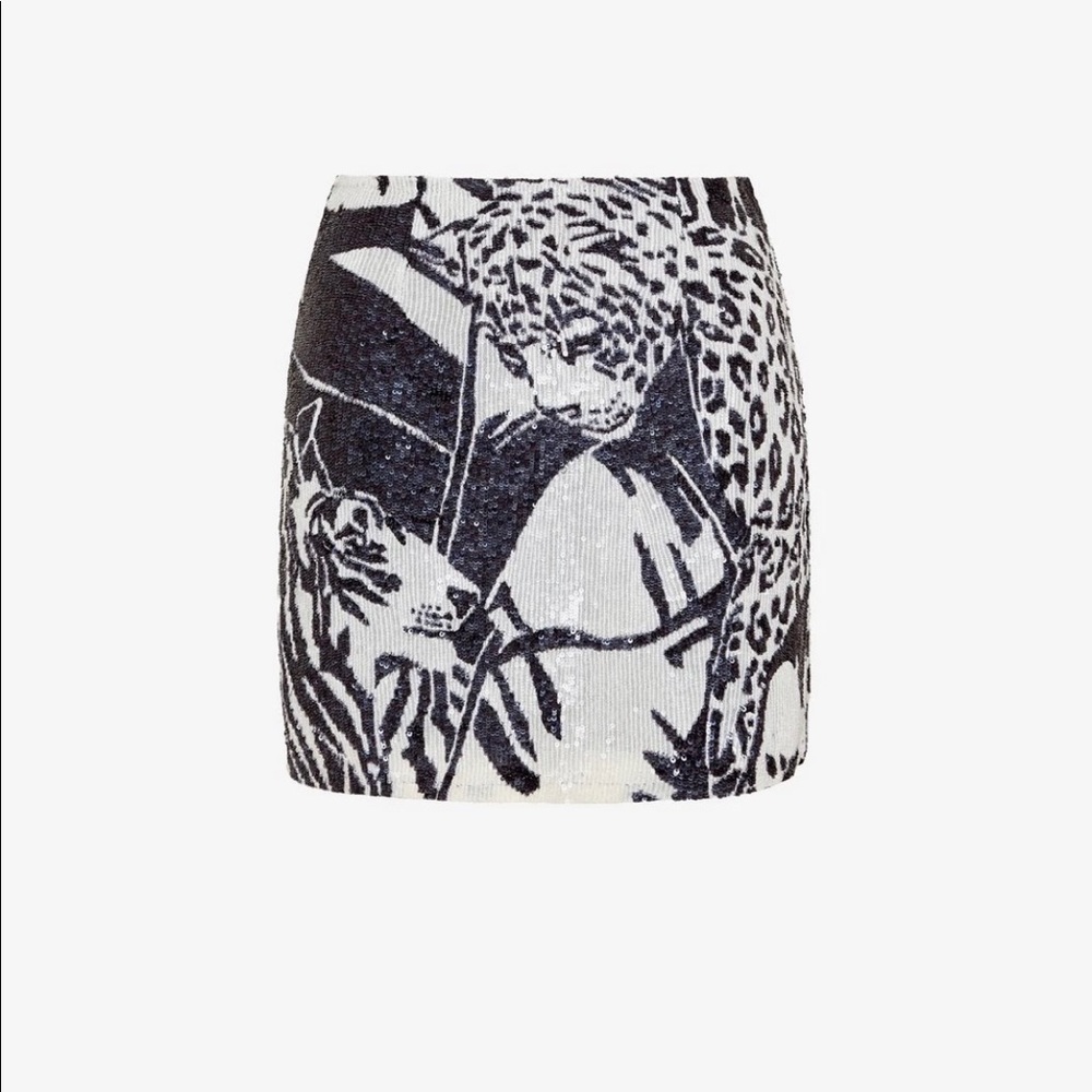 Retrofete animal print sequin skirt